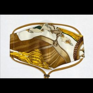 “Automobile” Luxury Face Mask Handcrafted With Iconic Designer Scarf, 3 Layers